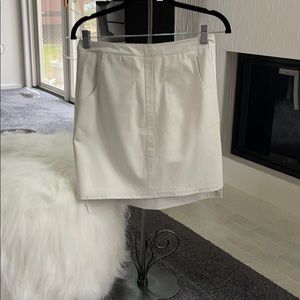 White Mini Leather skirt